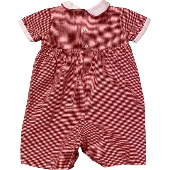 Embroidered Crab Print Jon-Jon Romper Jumper Sz 6 Months - Picture 2 of 5